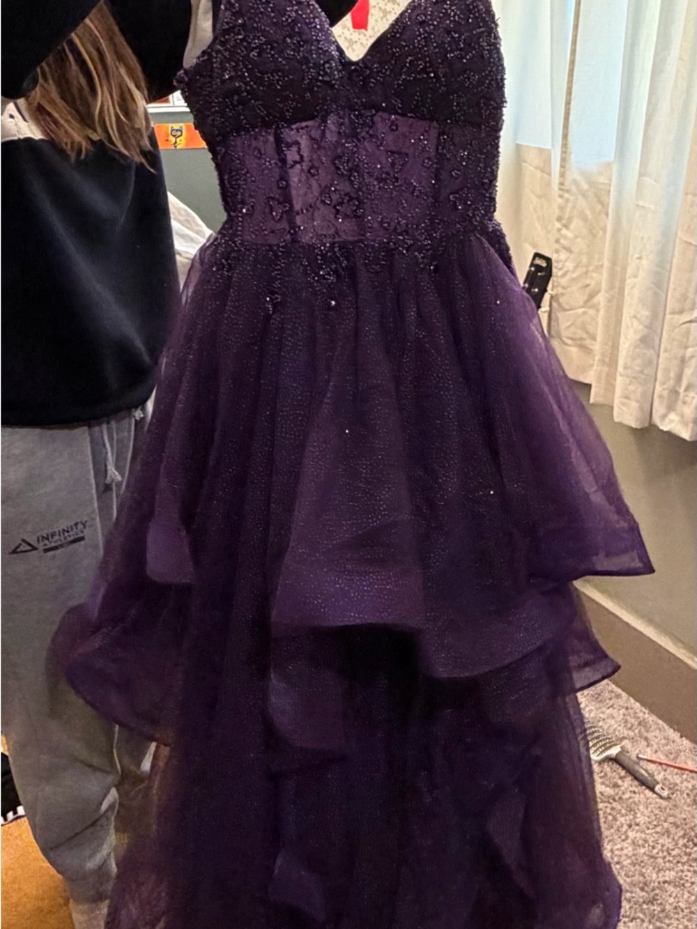 Girls' Sparkle Tulle Party Dress in Deep Purple